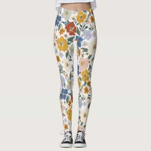 Wildblumen-Wiese Boho-Muster Leggings