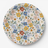 Wildblumen-Wiese Boho-Muster Pappteller (Vorderseite)