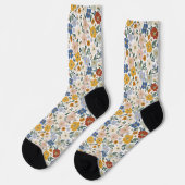 Wildblumen-Wiese Boho-Muster Socken (Linkes Detail)