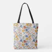 Wildblumen-Wiese Boho-Muster Tasche (Rückseite)