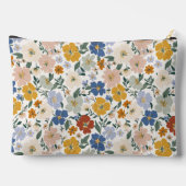 Wildblumen-Wiese Boho-Muster Zubehörtasche (Rückseite)