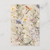 Wildblumen Wiese elegante Babydusche Begleitkarte (Rückseite)