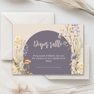 Wildblumen Wiese elegante Babydusche Begleitkarte