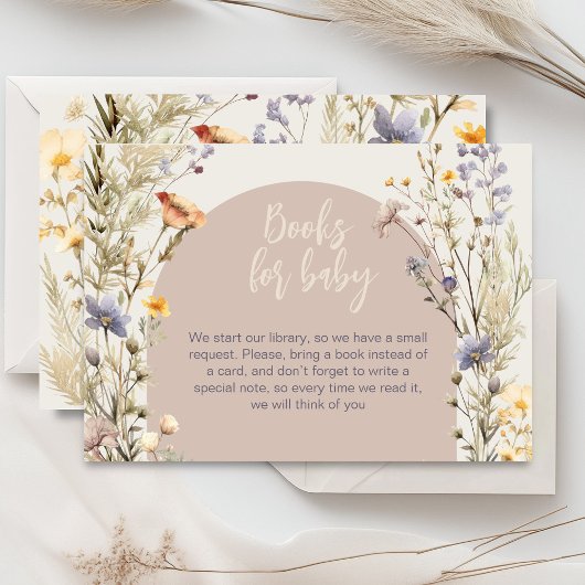 Wildblumen Wiese elegante Babydusche Begleitkarte