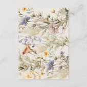 Wildblumen Wiese elegante Babydusche Begleitkarte (Rückseite)