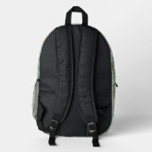 Wildblumen-Wiese-Grüner Rucksack (Rückseite)