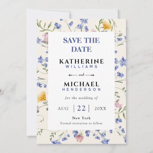 Wildblumen-Wiese Save The Date (Vorderseite)