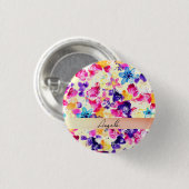Wildblumen-Wiese Shabby-Blumen Button (Vorne & Hinten)