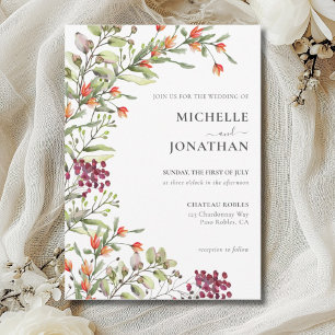 Wildblumen-Wiese-Wasserfarben-Botanische-Hochzeit Einladung