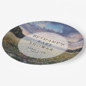 Wildblumen-Wiesen-Baby-Party Pappteller (Schrägansicht)