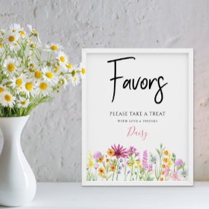 Wildblumen-Wiesen-Babyparty-Geschenke Poster