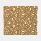 Wildblumen-Wiesen-Boho-Muster Fleecedecke (Vorderseite (Horizontal))