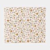 Wildblumen-Wiesen-Boho-Muster Fleecedecke (Vorderseite (Horizontal))