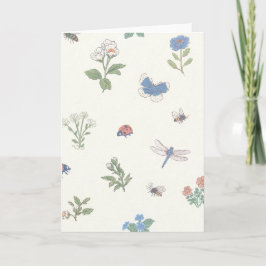Wildblumen-Wiesen-Muster Botanischer Garten Floral Karte