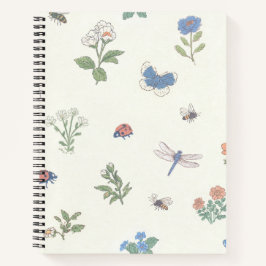 Wildblumen-Wiesen-Muster Botanischer Garten Floral Notizblock