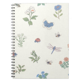 Wildblumen-Wiesen-Muster Botanischer Garten Floral Notizblock