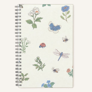 Wildblumen-Wiesen-Muster Botanischer Garten Floral Notizblock