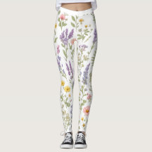 Wildblumen-Wiesen-Watercolor-Blumen-Leggings