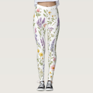Wildblumen-Wiesen-Watercolor-Blumen-Leggings Leggings