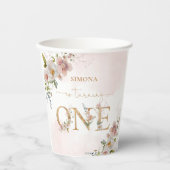 Wildblumen Wild Ein rötlich-rosa-Mädchen Geburtsta Pappbecher (Vorderseite)