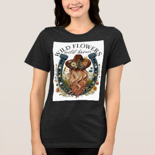 Wildblumen & Wilde Pferde Country-Musik  Tri-Blend Shirt