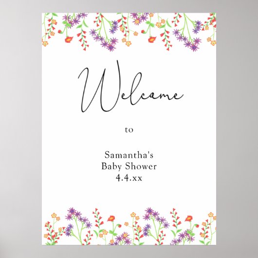 Wildblumen willkommen poster (Vorne)