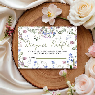 Wildblumen-Windel-Raffle-Tickets Begleitkarte