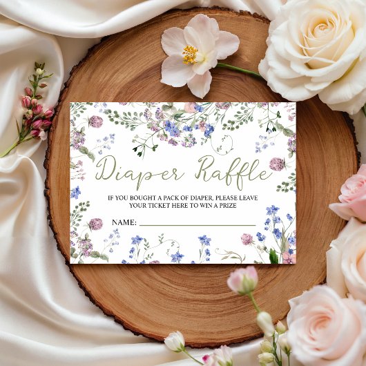 Wildblumen-Windel-Raffle-Tickets Begleitkarte