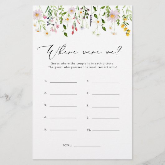 Wildblumen Wo waren wir Brautparty (Vorderseite)