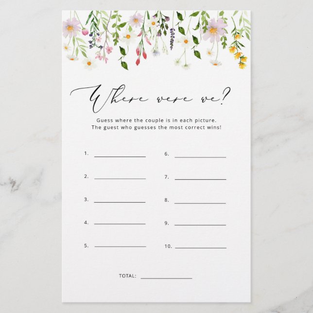 Wildblumen Wo waren wir Brautparty (Vorderseite)