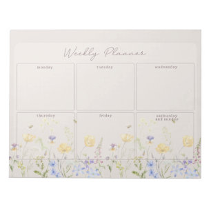 Wildblumen, Wochenplaner Notizblock