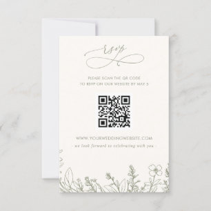 Wildblumen Woodland Garden Floral QR CODE RSVP Karte