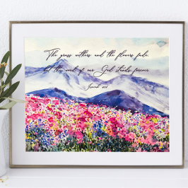 Wildblumen, Worte Gottes stehen Poster