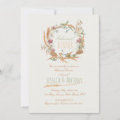 Wildblumen Wraath Russel Probe Abendessen Einladung (Vorderseite)