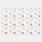 Wildblumen Wrapping Paper Flat Sheet Set 3 Geschenkpapier Set (Vorderseite 2)