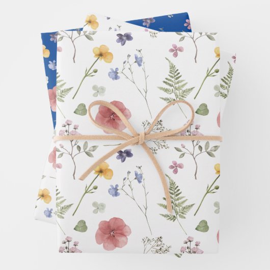 Wildblumen Wrapping Paper Flat Sheet Set 3 Geschenkpapier Set (Beispiel)