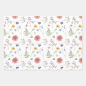 Wildblumen Wrapping Paper Flat Sheet Set 3 Geschenkpapier Set (Vorderseite)