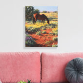 Wildblumen-Wüstenweide-Pferdekunst Leinwanddruck (Insitu (Wohnzimmer))