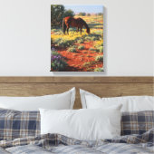 Wildblumen-Wüstenweide-Pferdekunst Leinwanddruck (Insitu (Schlafzimmer))