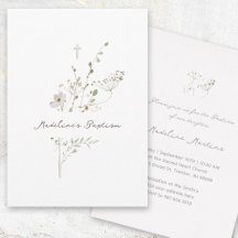 Wildblumen zartes Bouquet | Taufeinladung