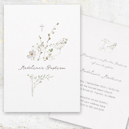 Wildblumen zartes Bouquet | Taufeinladung Einladung