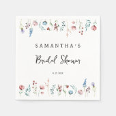 Wildblumen zartes Brautparty Serviette (Vorderseite)