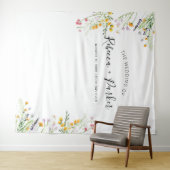 Wildblumen zeigen den Stand des WEDD Backdrop Foto Wandteppich (Beispiel (Horizontal))
