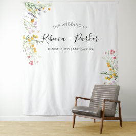 Wildblumen zeigen den Stand des WEDD Backdrop Foto Wandteppich