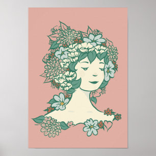 Wildblumen - Zinny - Rosa Poster