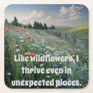 Wildblumen Zitat Meadow Untersetzer Set