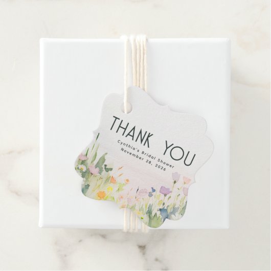 Wildblumen zu Aquarellfarben Vielen Dank Geschenkanhänger (Beispiel)