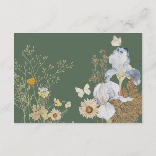 Wildblumen zu den Details zur Hochzeit Begleitkarte (Rückseite)