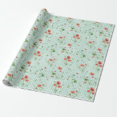 Wildblumen zu Gingham Geschenkpapier (Ungerollt)