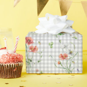 Wildblumen zu Gingham Geschenkpapier